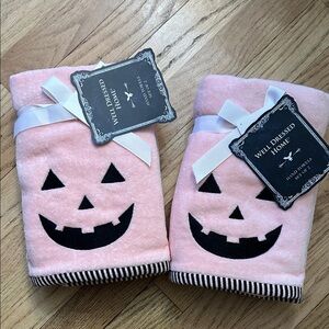 Pink Halloween Pumpkin Towels